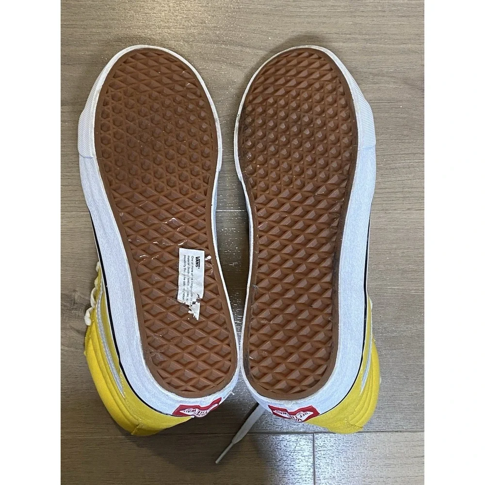 Vans Sk8-Hi Cyber Yellow Suede Canvas Skateboarding Shoes Unisex 8.5 M / 10 W